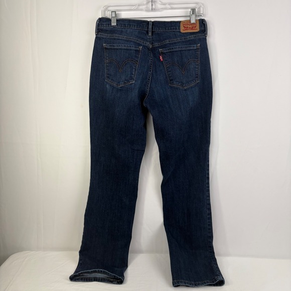 Levi's 505 Mid Rise Stretch Straight Fit Dark Wash Denim Jeans Size 8 (30x29.5) - Picture 8 of 13